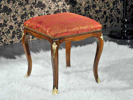 Panca imbottita in legno intagliato con fregi oro - Mobili 2G