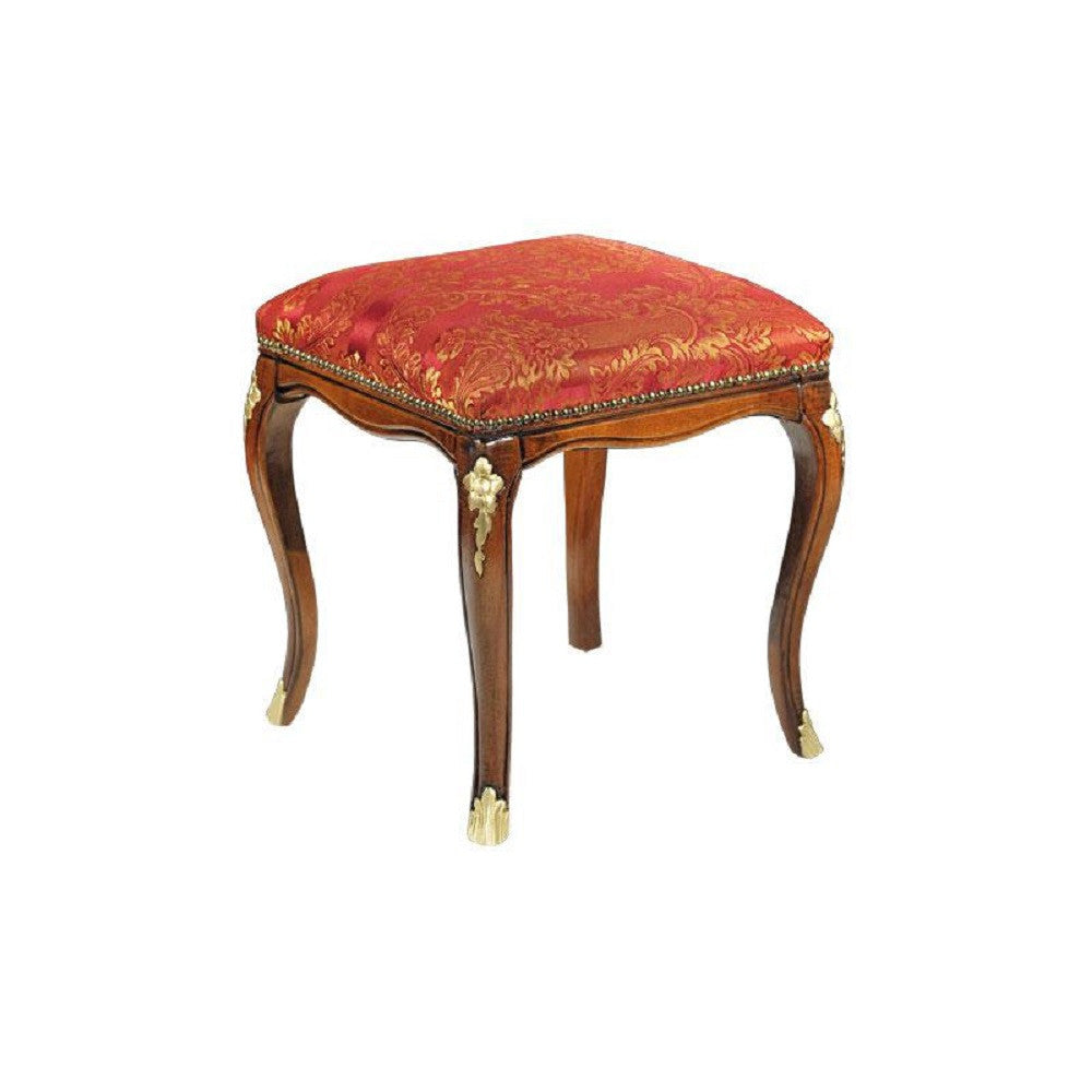 Panca imbottita in legno intagliato con fregi oro - Mobili 2G