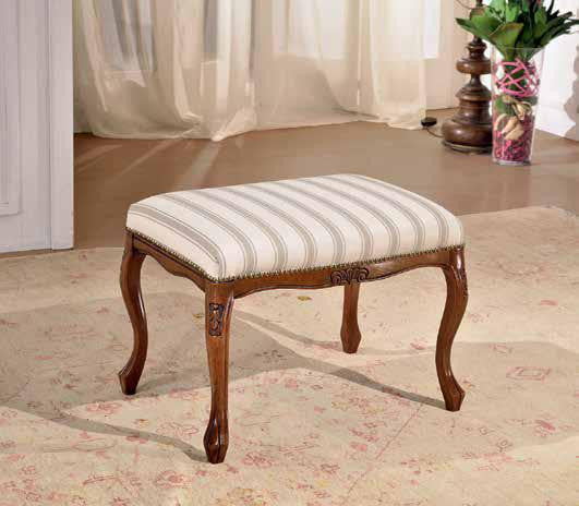 Panca imbottita in legno intagliato con fregi - Mobili 2G