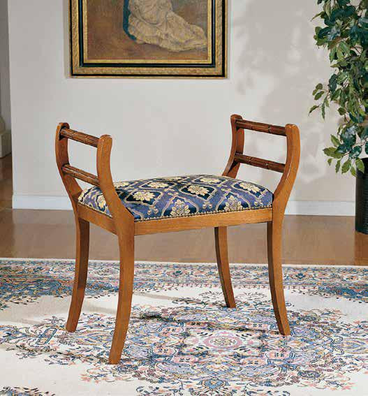 Panca imbottita in legno intagliato con fregi - Mobili 2G