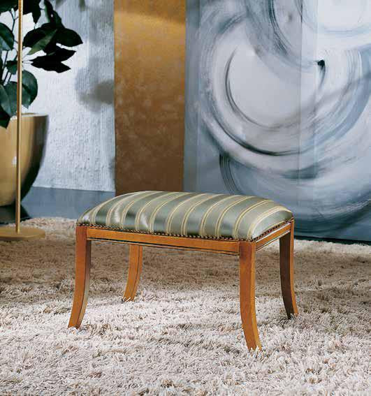 Panca imbottita in legno intagliato con fregi - Mobili 2G