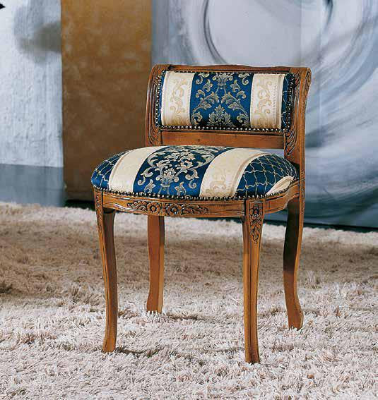 Panca imbottita in legno intagliato con fregi - Mobili 2G