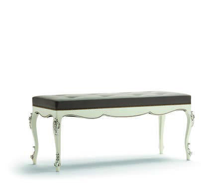 Panchetta classica in legno laccato bianco l.130 p.50 h.55 - Mobili 2G