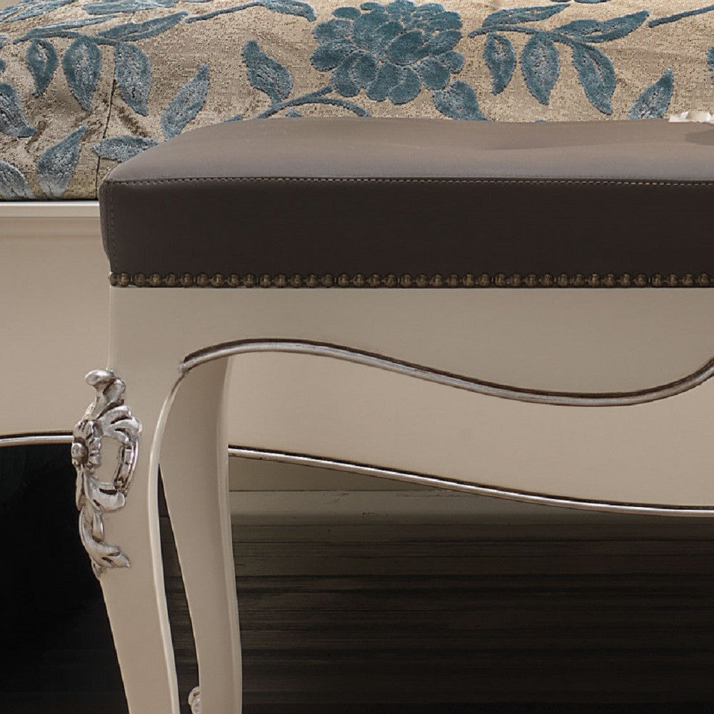 Panchetta classica in legno laccato bianco l.130 p.50 h.55 - Mobili 2G