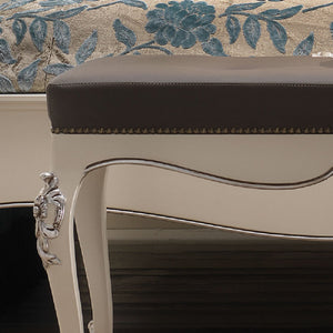 Panchetta classica in legno laccato bianco l.130 p.50 h.55 - Mobili 2G