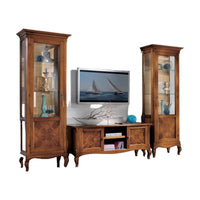 Parete attrezzata classica intarsio legno bassano - Mobili 2G