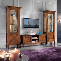 Parete attrezzata classica intarsio legno bassano - Mobili 2G