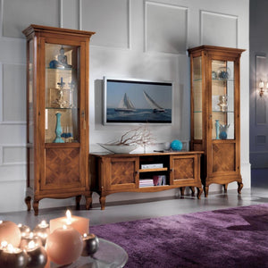 Parete attrezzata classica intarsio legno bassano - Mobili 2G