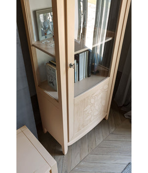 Parete attrezzata con colonne e base in legno massello con decoro foglia - Mobili 2G