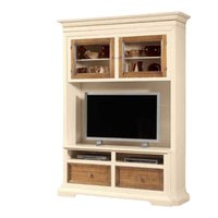 Parete attrezzata in legno avorio noce l.168 p.57 h. 235