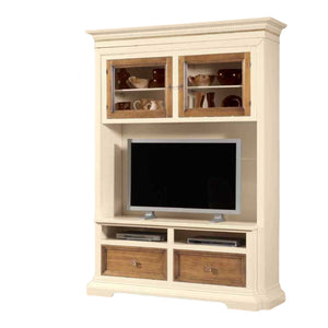 Parete attrezzata in legno avorio noce l.168 p.57 h. 235