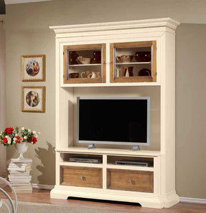 Parete attrezzata in legno avorio noce l.168 p.57 h. 235