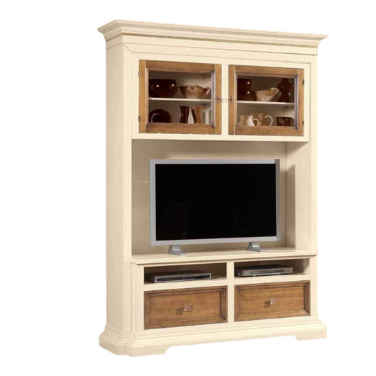 Parete attrezzata in legno avorio noce l.168 p.57 h. 235