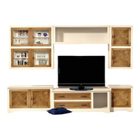 Parete attrezzata in legno avorio noce/grano 310x65