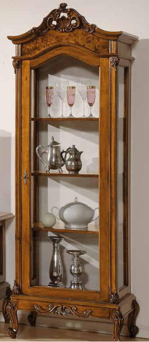 Parete attrezzata in legno classica 700 - luigi xv tinta noce