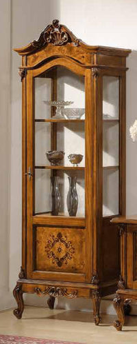 Parete attrezzata in legno classica 700 - luigi xv tinta noce