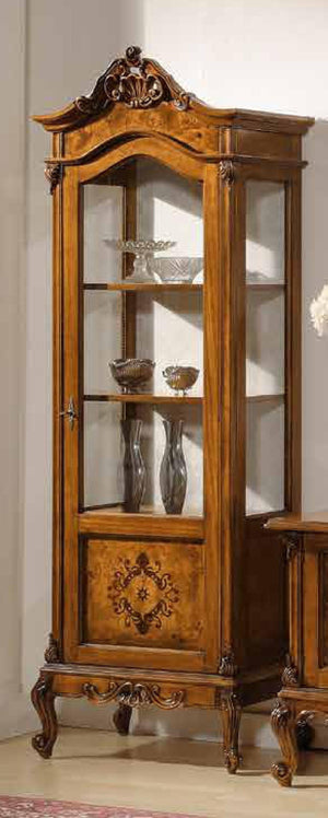 Parete attrezzata in legno classica 700 - luigi xv tinta noce