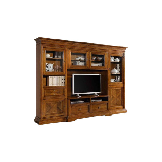 Parete attrezzata in legno noce bassano l.305 p.57 h. 235