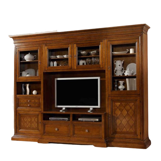 Parete attrezzata in legno noce bassano l.305 p.57 h. 235 - Mobili 2G