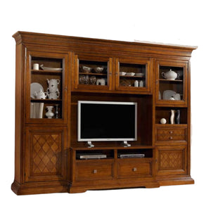 Parete attrezzata in legno noce bassano l.305 p.57 h. 235 - Mobili 2G