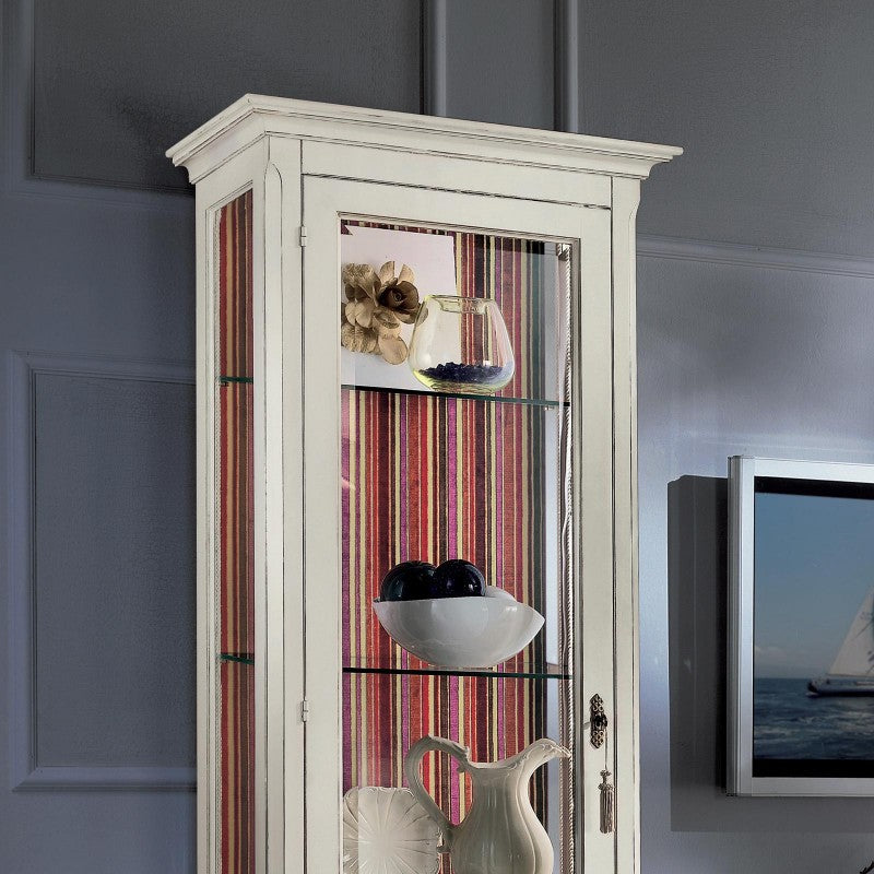 Parete attrezzata legno bianco shabby paglia di vienna - Mobili 2G