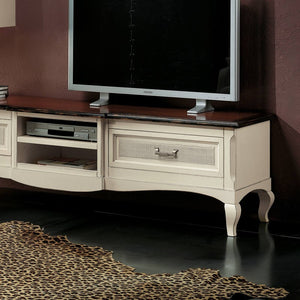 Parete attrezzata porta tv classica legno bicolore shabby - Mobili 2G