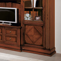 Parete attrezzata porta tv classica legno tinta noce 312x45x238