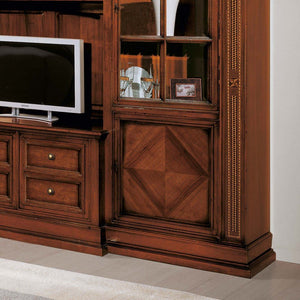 Parete attrezzata porta tv classica legno tinta noce 312x45x238