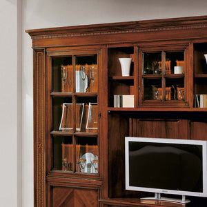 Parete attrezzata porta tv classica legno tinta noce 312x45x238
