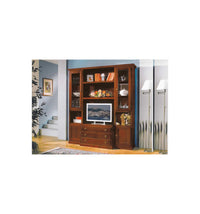 Parete attrezzata porta tv in legno tinta noce l.188 p.55 h.212 - Mobili 2G