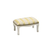 Poggiapiedi imbottito tessuto giallo legno shabby bianco 30x20x10 - Mobili 2G