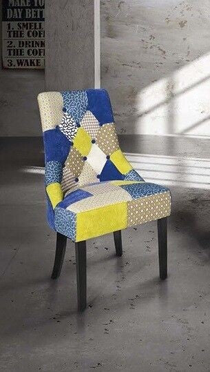  poltrona imbottita in tessuto patchwork 56x66x94 - Mobili 2G