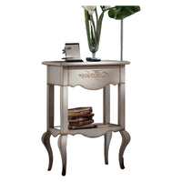 Porta telefono 1 cassetto legno bianco shabby 55x35x81 - Mobili 2G