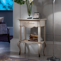 Porta telefono 1 cassetto legno bianco shabby 55x35x81 - Mobili 2G