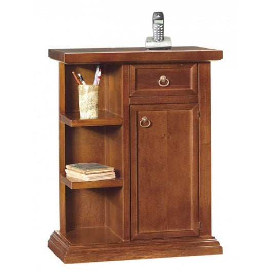 Porta telefono arte povera 1 porta legno tinta noce 60x36x73 (373) - Mobili 2G