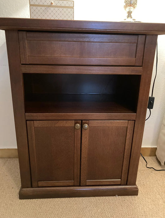 Porta telefono arte povera 2 porte legno tinta noce 60x36x78 (374) - Mobili 2G