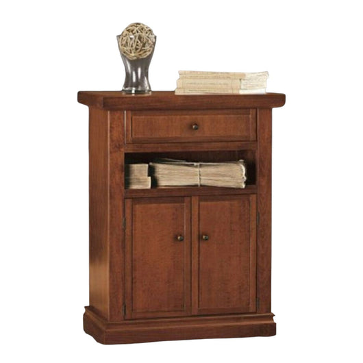 Porta telefono arte povera 2 porte legno tinta noce 60x36x78 (374) - Mobili 2G