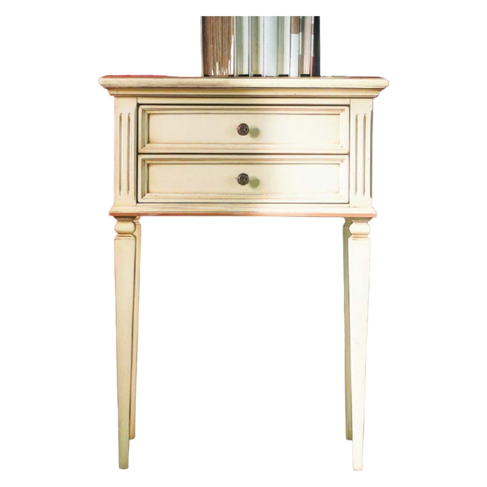 Porta telefono classico in legno 2 cassetti bianco opaco l.60 p.37 h.80 - Mobili 2G