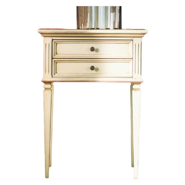 Porta telefono classico in legno 2 cassetti bianco opaco l.60 p.37 h.80 - Mobili 2G