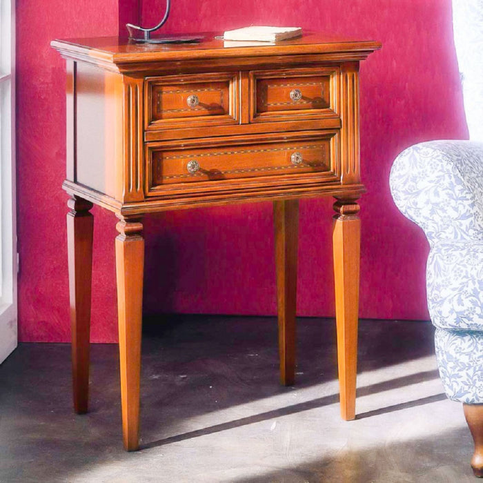 Porta telefono classico in legno 3 cassetti finitura bassano l.60 p.37 h.80 - Mobili 2G