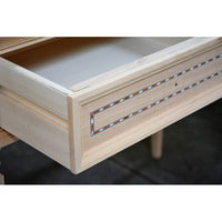 Porta telefono in legno 1 porta 2 cassetti in legno grezzo l.60 p.41 h.100 - Mobili 2G