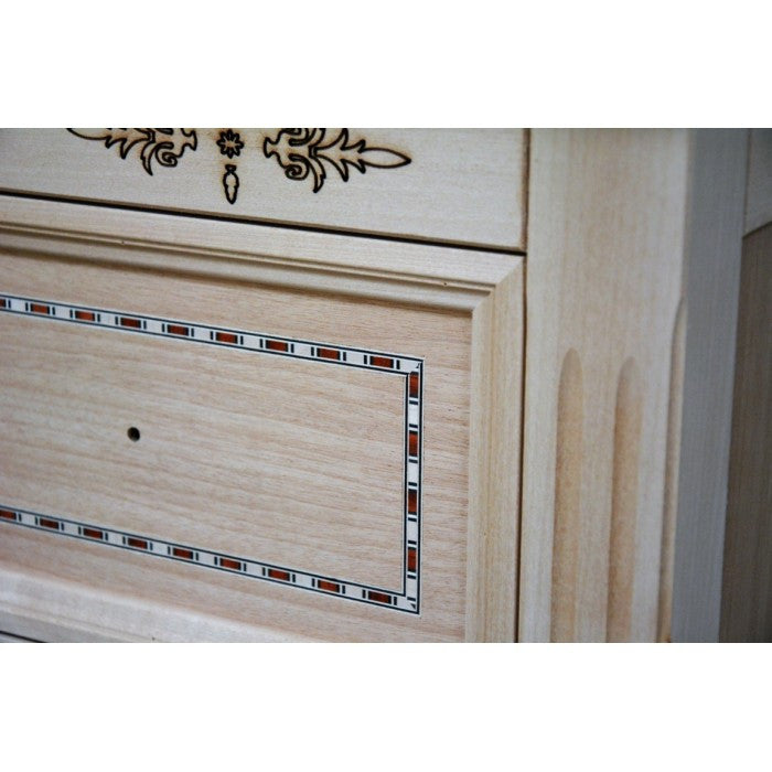 Porta telefono in legno 1 porta 2 cassetti in legno grezzo l.60 p.41 h.100 - Mobili 2G