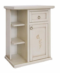 Porta telefono shabby 1 porta 1 cassetto avorio anticato decori 64x32x74 - Mobili 2G