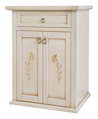 Porta telefono shabby 2 porte 1 cassetto avorio anticato decori 60x32x76 - Mobili 2G