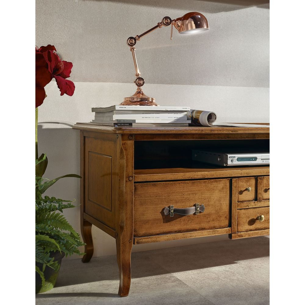 Porta tv 1 cassetto classico legno bassano 135x45x54