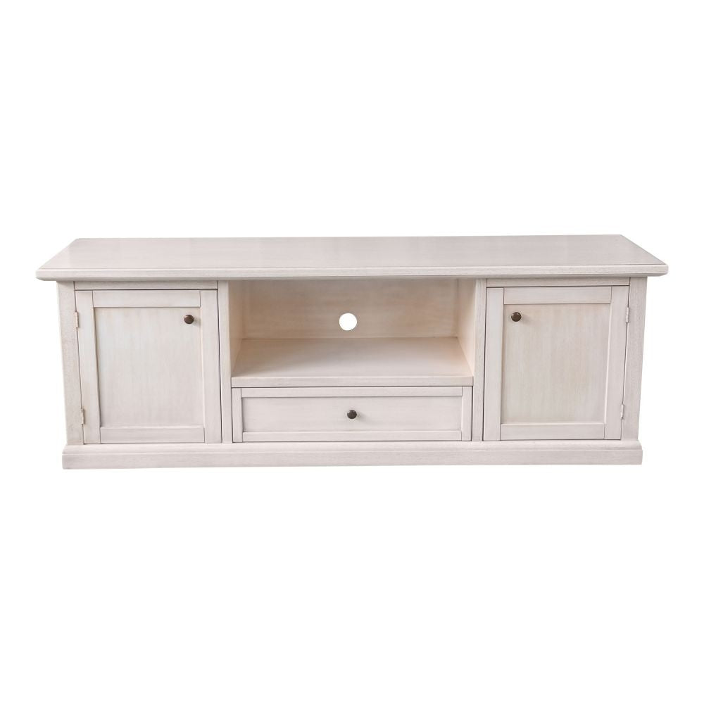 Porta tv 2 ante 1 cassetto legno bianco anticato 160x46x56 - Mobili 2G