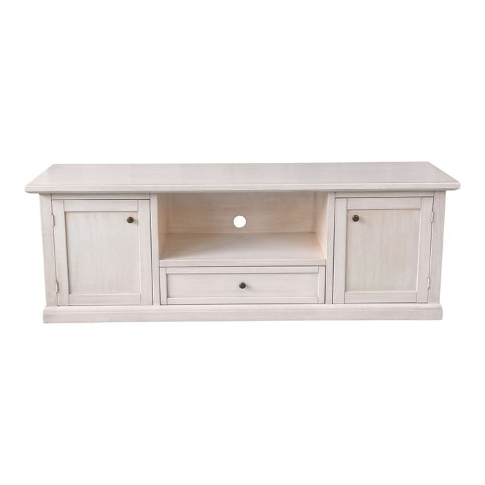 Porta tv 2 ante 1 cassetto legno bianco anticato 160x46x56 - Mobili 2G