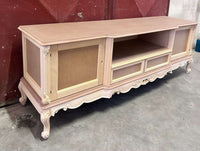 Porta tv 2 ante 2 cassetti classico barocco legno grezzo 200x60x70 - Mobili 2G