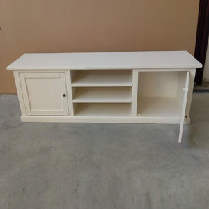Porta tv 2 ante in legno shabby bianco 160x46x56 (1365) - Mobili 2G