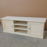 Porta tv 2 ante in legno shabby bianco 160x46x56 (1365) - Mobili 2G